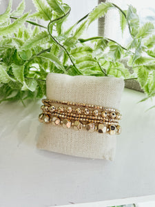 Gold Multi Textured Bracelet Set