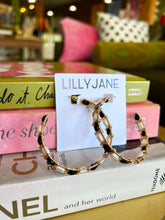 Load image into Gallery viewer, Gold Beaded Wire Wrapped Hoop Earrings
