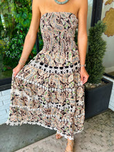 Load image into Gallery viewer, Delanie Floral Eyelet Tube Maxi Dress-Black Multi
