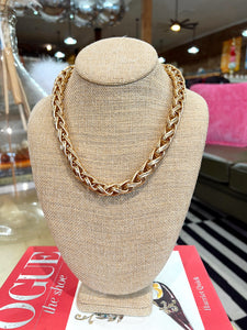 Gold Braided Chunky Link Necklace