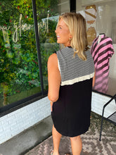 Load image into Gallery viewer, Liz Sleeveless Scarf Detail Mini Dress- Black
