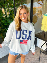 Load image into Gallery viewer, USA/America Reversible Mock Neck Sweatshirt - Grey
