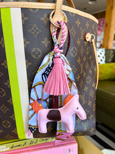 Horse Scarf Bag Charm -Light Pink