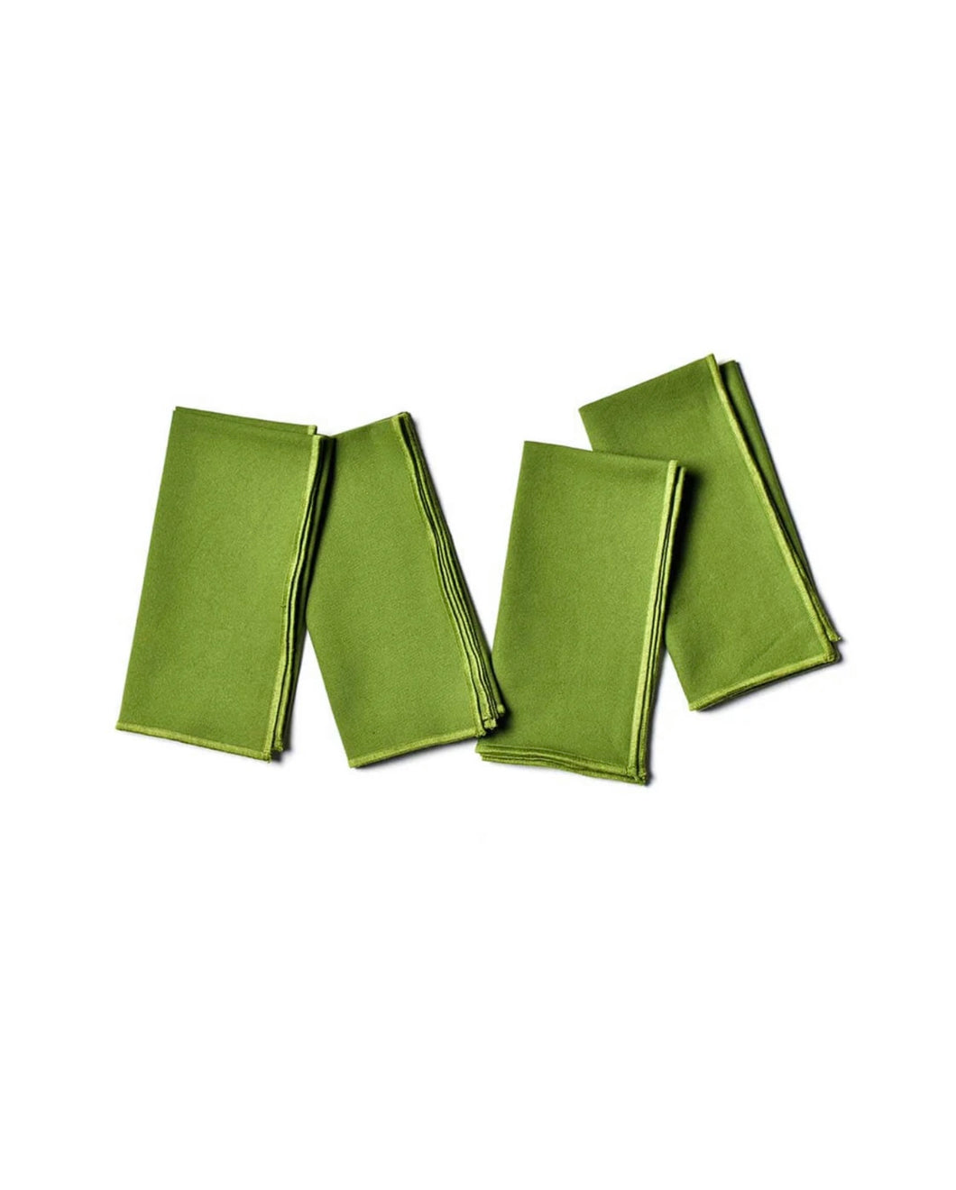 Color Block Linen Napkin Set of 4 - Olive Green