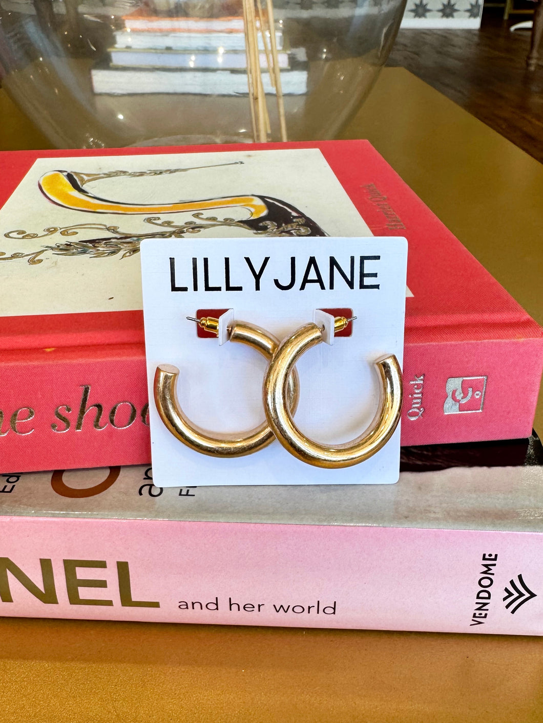 Gold Worn Tube Hoops