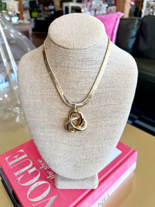 Gold Chunky Love Knot Snake Chain Necklace