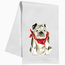 Load image into Gallery viewer, Handpainted Bulldog Kitchen Towel
