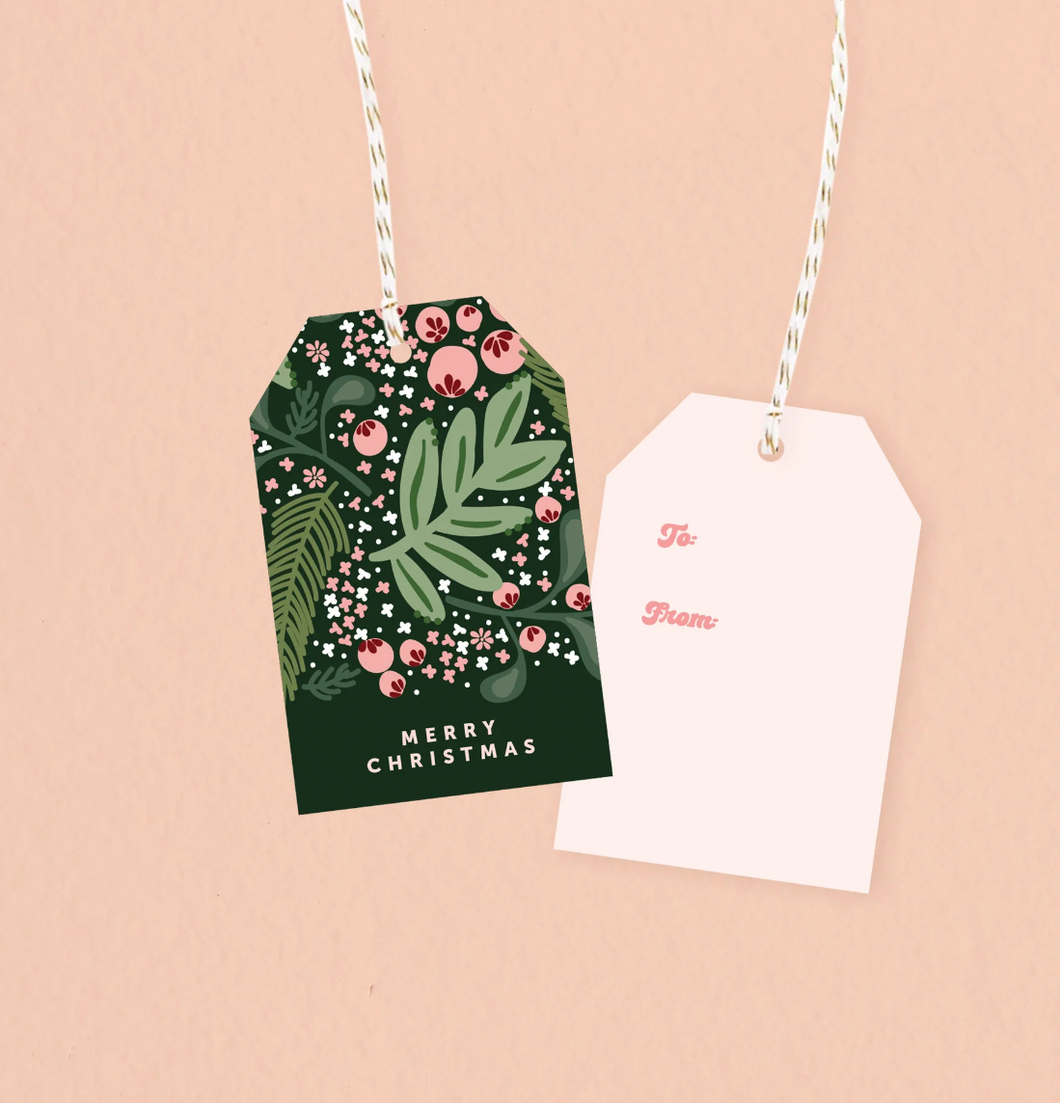 Jolly Green Sprig Gift Tag Set