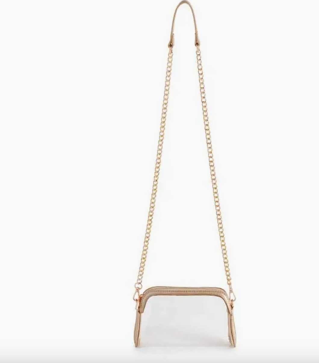 Taylor Clear Bag Crossbody Purse -Gold
