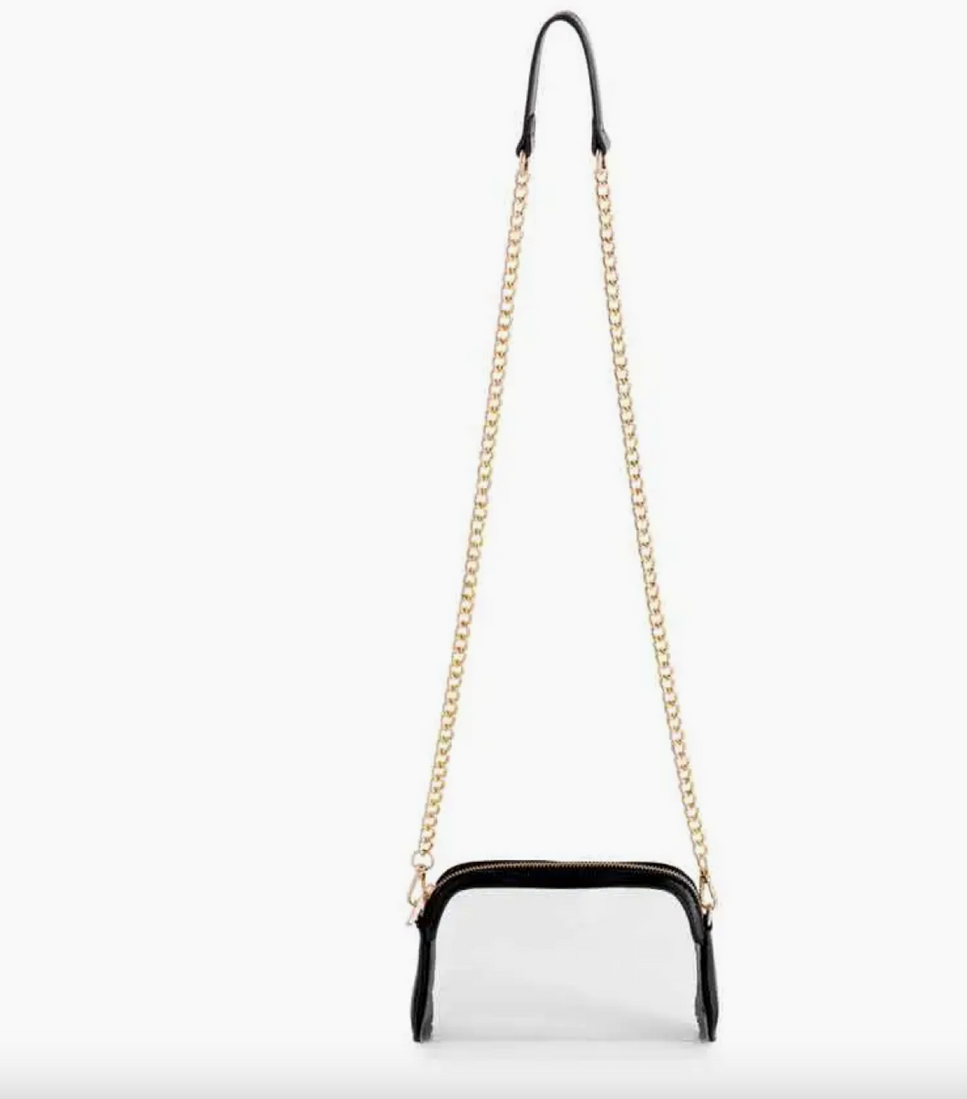 Taylor Clear Bag Crossbody Purse - Black