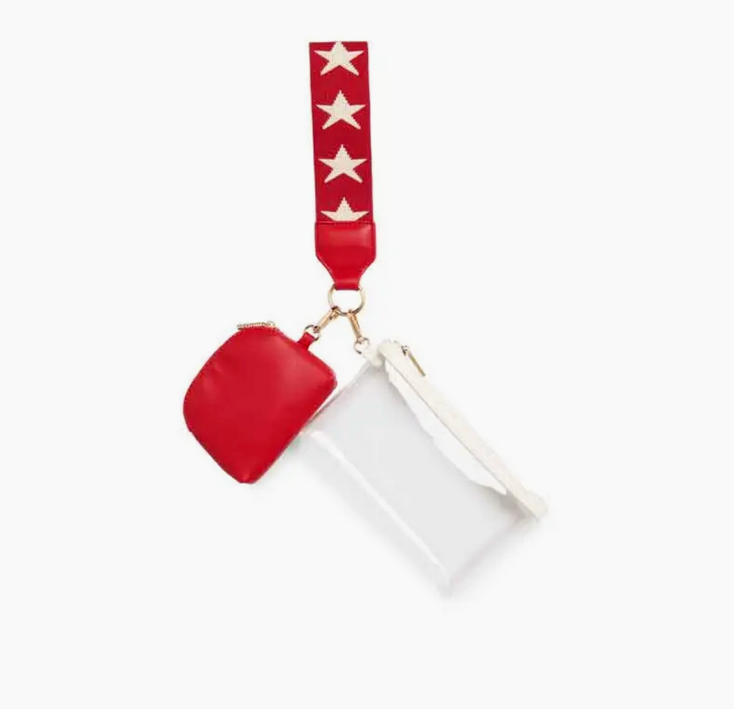 Taylor Clear Mini Star Wristlet - Red