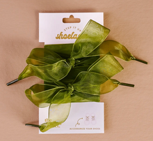 Load image into Gallery viewer, Ribbon Shoelaces - Olive Green
