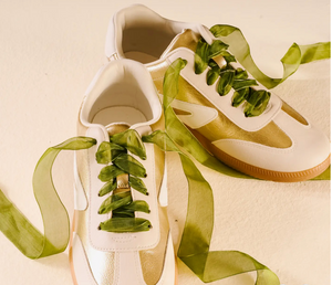 Ribbon Shoelaces - Olive Green