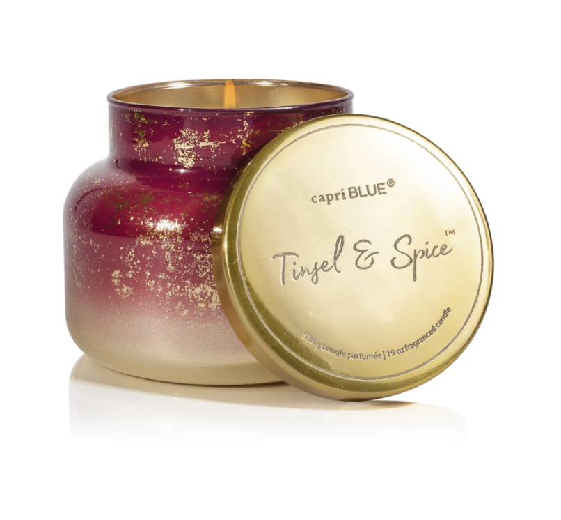 Tinsel & Spice  Glimmer 19oz Jar - Capri Blue