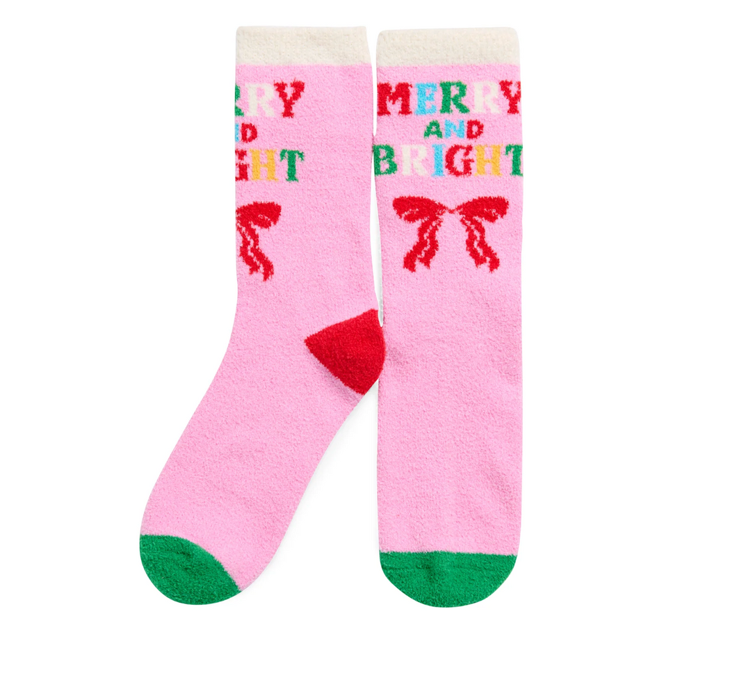 Merry & Bright Socks- Pink