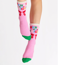 Load image into Gallery viewer, Merry &amp; Bright Socks- Pink
