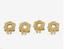 Load image into Gallery viewer, Wreath Gold Napkin Rings
