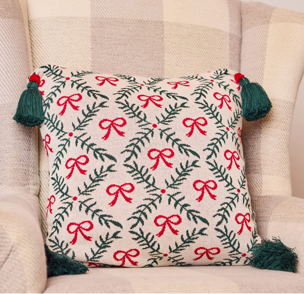 Christmas Bows Square Pillow