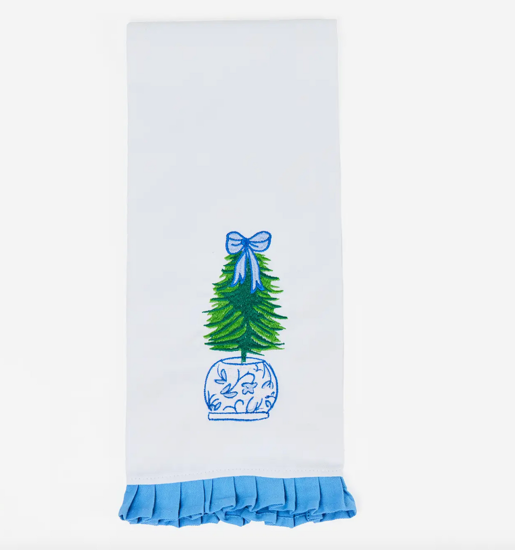 Ginger Jar Embroidered Tea Towel