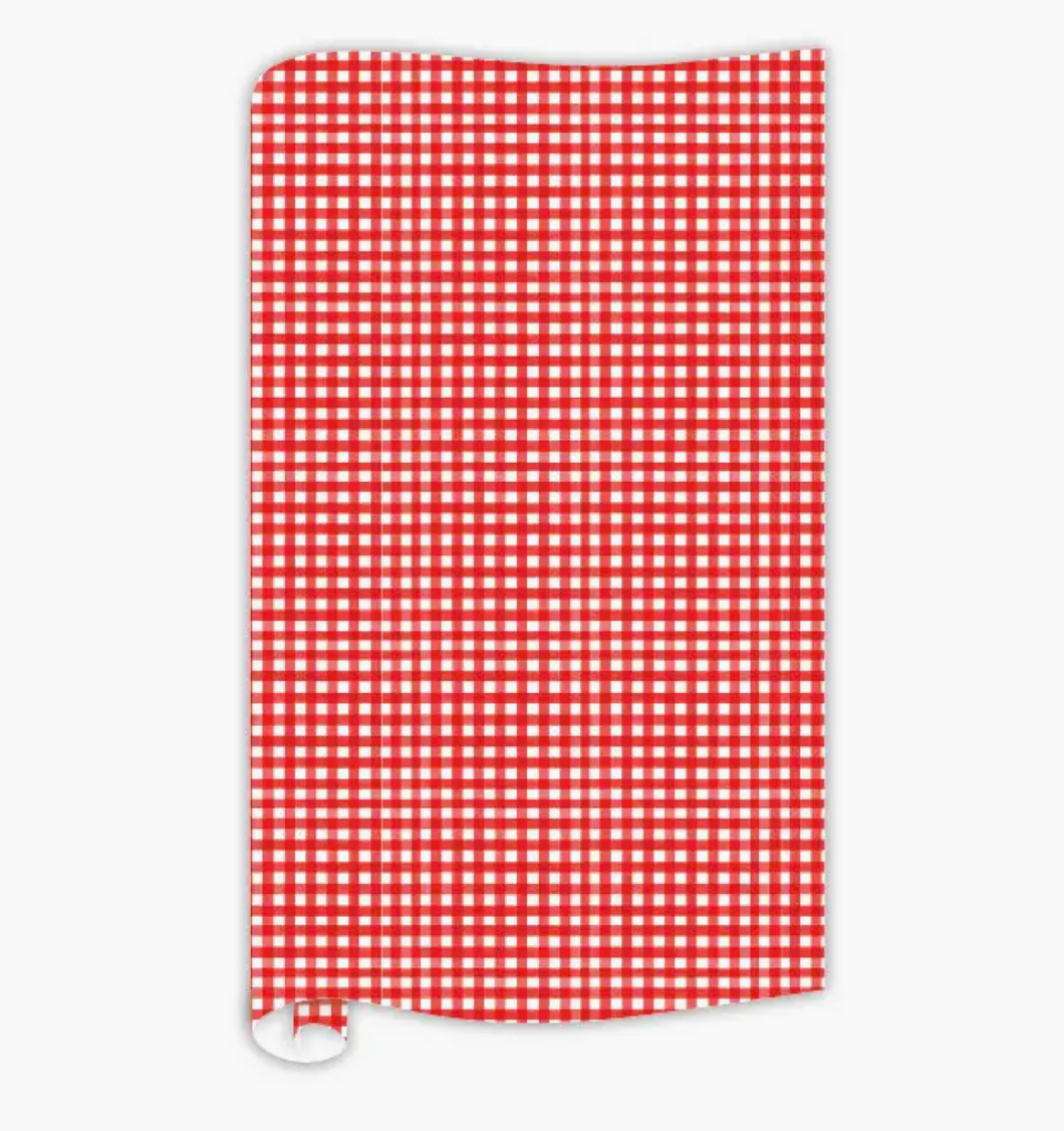 Red Gingham Wrapping Paper - Rosanne Beck
