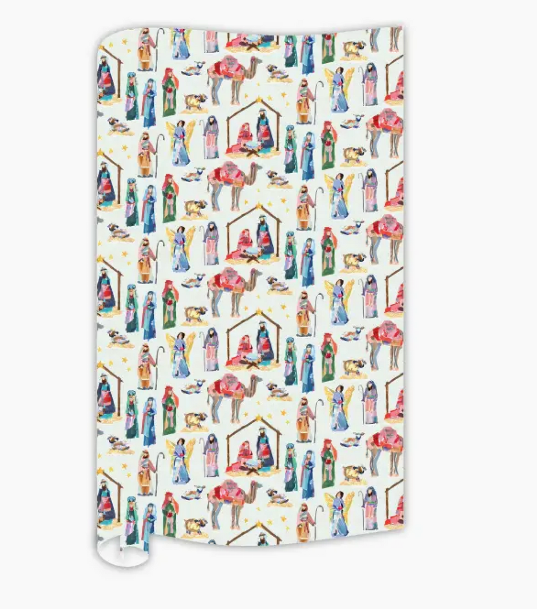 Nativity Scene Wrapping Paper - Rosanne Beck