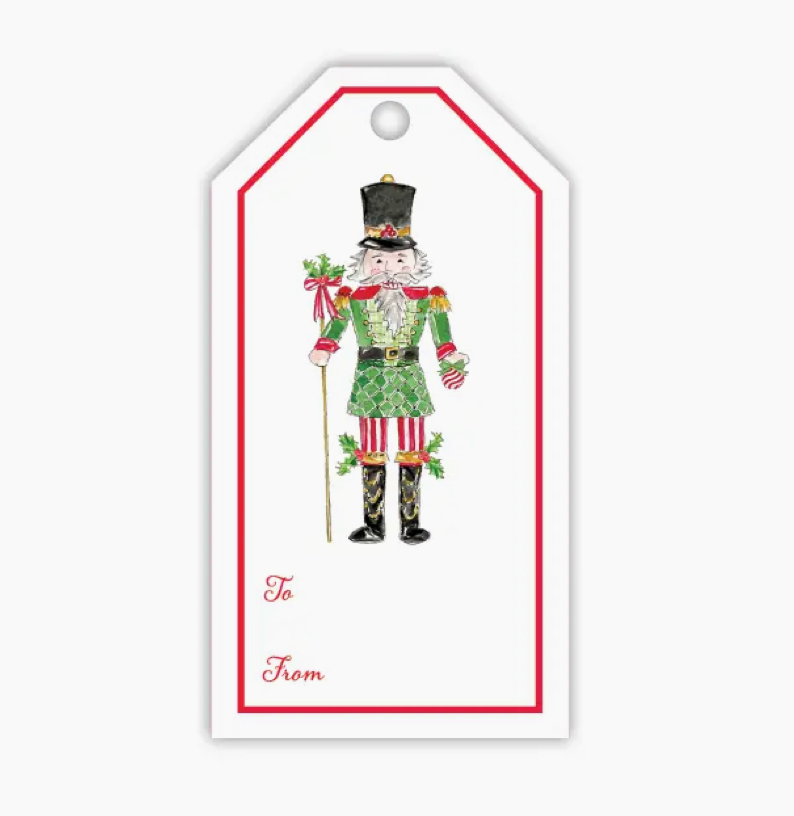Poinsettia Nutcracker Gift Tags- Rosanne Beck
