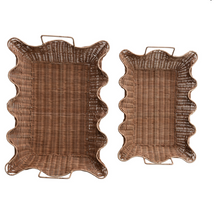 Load image into Gallery viewer, Rattan Scalloped Hand Woven Tray
