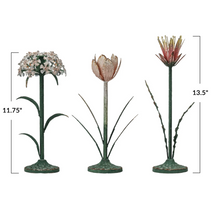 Load image into Gallery viewer, Large Metal Floral Taper Candle Holder
