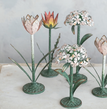Load image into Gallery viewer, Large Metal Floral Taper Candle Holder
