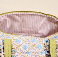 Load image into Gallery viewer, Quilted Weekender Tote Bag - Aqua Poppin' Petals
