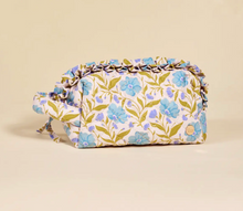 Load image into Gallery viewer, Everyday Quilted Cosmetic Pouch - Aqua Poppin' Petals
