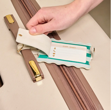 Load image into Gallery viewer, Jetsetter Luggage Tag - Teal Sicily Stripes
