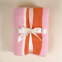 Load image into Gallery viewer, Cozy Luxe Blanket -Pink Sicily Stripes
