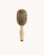 Load image into Gallery viewer, Tan Mini Boar Bristle Hair Brush - Teleties
