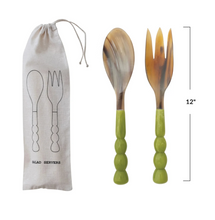 Load image into Gallery viewer, Marble Resin Salad Servers (Set of 2)
