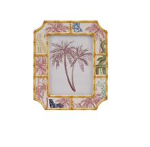 Load image into Gallery viewer, Hand Painted Bamboo Stoneware Picture Frame
