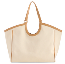 Load image into Gallery viewer, Scala Large Stripe Tote - Ivory
