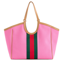 Load image into Gallery viewer, Scala Large Stripe Tote - Pink
