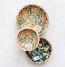 Load image into Gallery viewer, Floral Mango Wood Decorative Bowls
