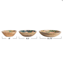 Load image into Gallery viewer, Floral Mango Wood Decorative Bowls

