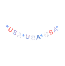 Load image into Gallery viewer, USA Floral Flag Banner - My Mind's Eye
