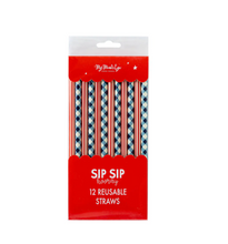 Load image into Gallery viewer, Plaid &amp; Stripe Reusable Straws-  My Mind's Eye
