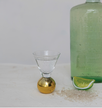 Load image into Gallery viewer, Gold Ball Stemmed Shot Glass
