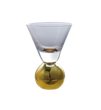 Load image into Gallery viewer, Gold Ball Stemmed Shot Glass
