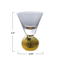Load image into Gallery viewer, Gold Ball Stemmed Shot Glass

