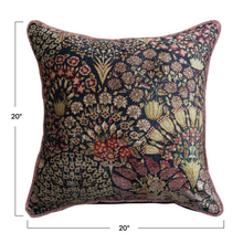 Load image into Gallery viewer, Botanical Printed Velvet Cotton Square Pillow
