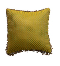 Load image into Gallery viewer, Jacquard Fringe Trim Square Pillow -Green
