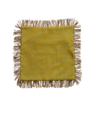Load image into Gallery viewer, Jacquard Fringe Trim Square Pillow -Green
