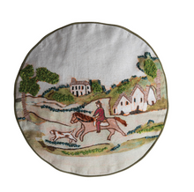 Load image into Gallery viewer, Countryside Patterned Linen Round Pillow
