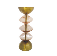 Load image into Gallery viewer, Metal &amp; Glass Candle Pillar Holder - Large
